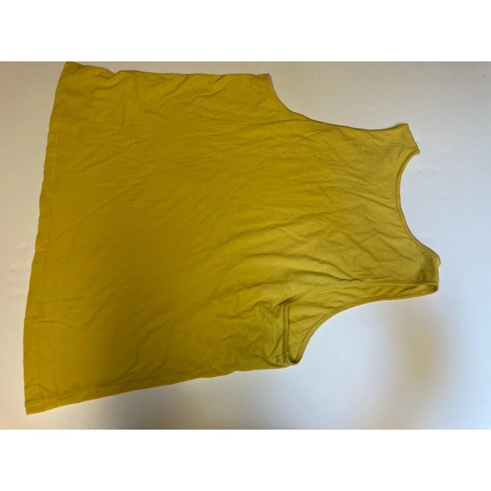 Amazon Essentials Women's Yellow Solid Scoop Neck Sleeveless Tank Top XL Regular